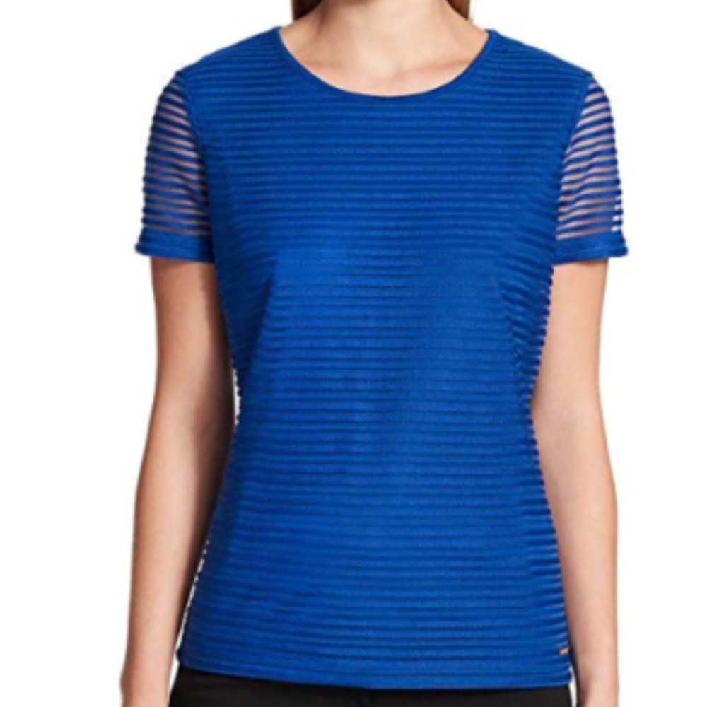 Calvin Klein Women's Stretch Textured Tee Shirt